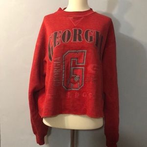 Vintage University of Georgia Cropped Sweatshirt